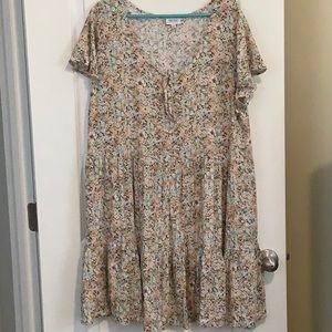 Flowered crêpe dress